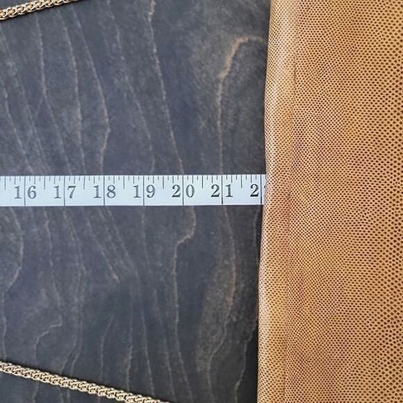 Vtg yellow tan reptile leather envelope crossbody purse - Picture 9 of 16